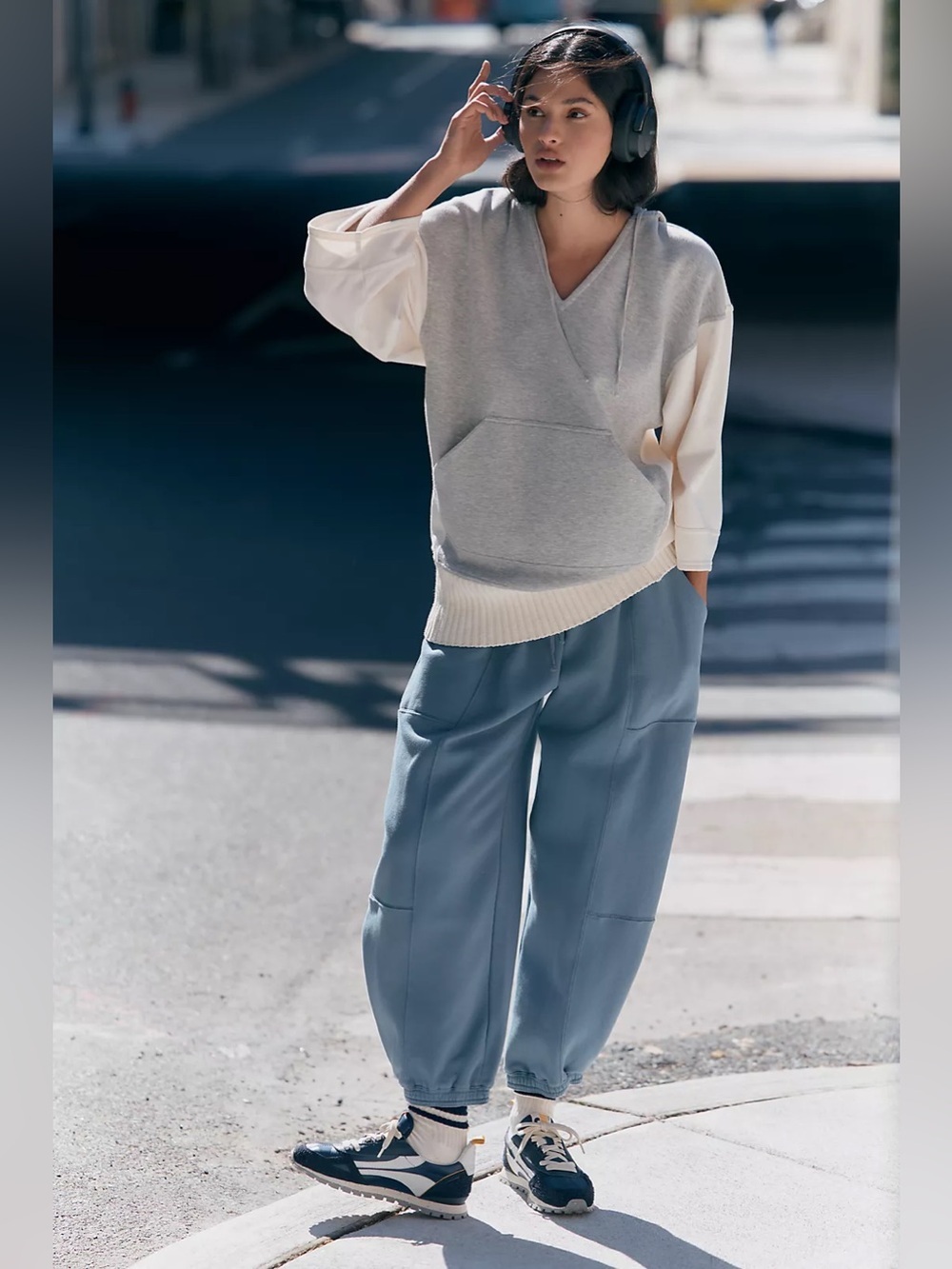 Anthropologie Daily Practice Snow Field Oversized Hoodie Size S Chic Athleisure